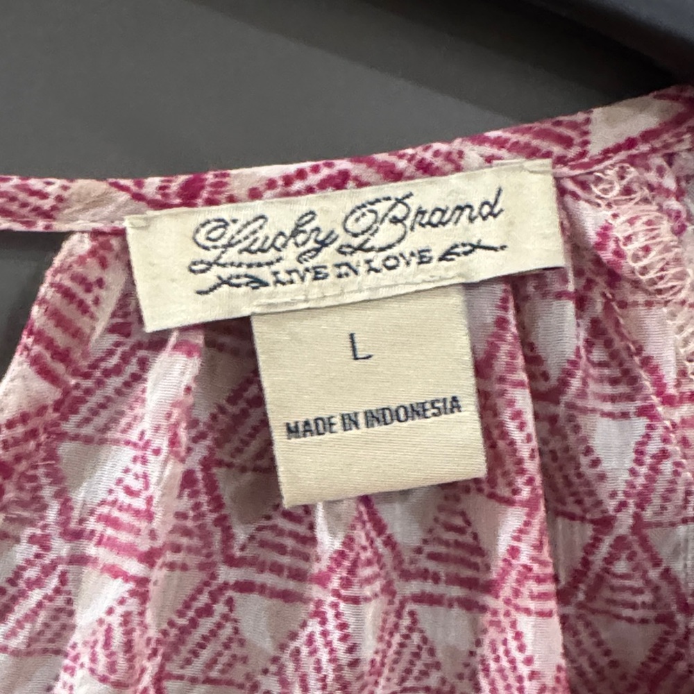 Lucky Brand Pink and Navy Blouse - Picture 3 of 6